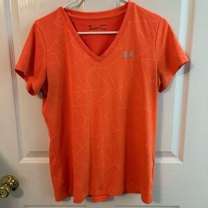 Under Armour Women's Orange V-Neck Dri-fit shirt